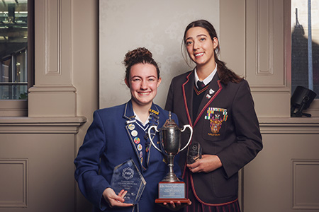 Two women with their trophies