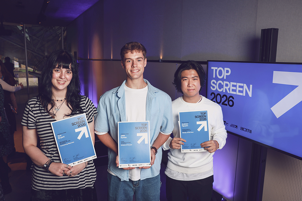 L-R: Zoe Bryant (Jury Prize first runner up), Jake Symes (Jury Prize winner) and Andrew Nguyen (Jury Prize second runner up)