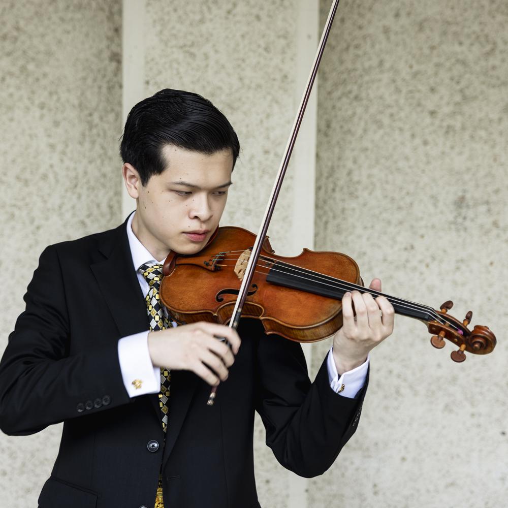 A student playing the violin